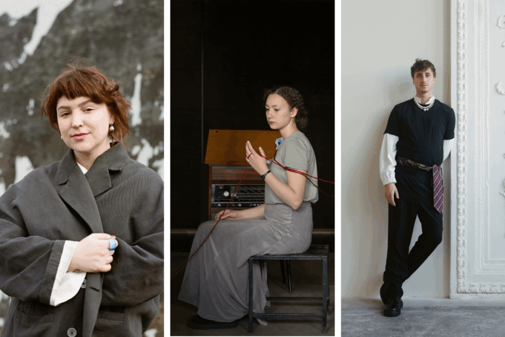 Drei Fotos nebeneinander angereiht mit jeweils einer Person darauf